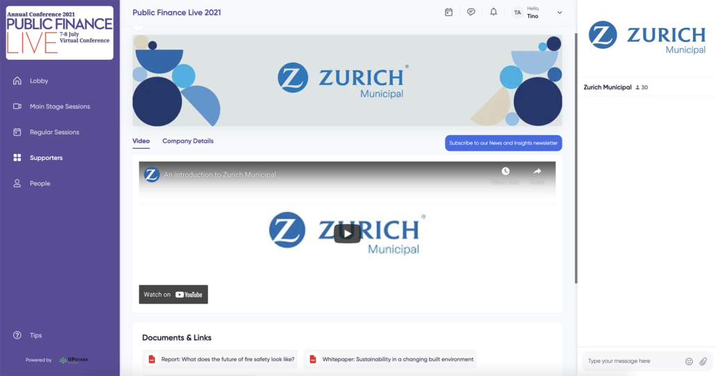 schermata eventi live