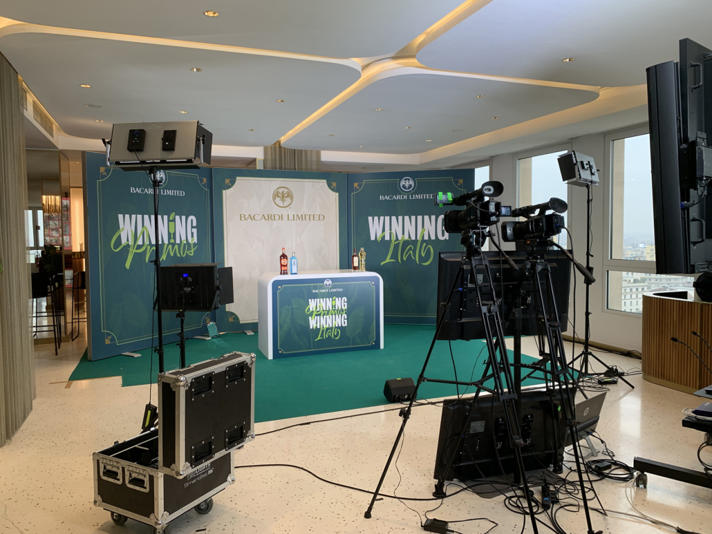 setting scenografia evento Bacardi