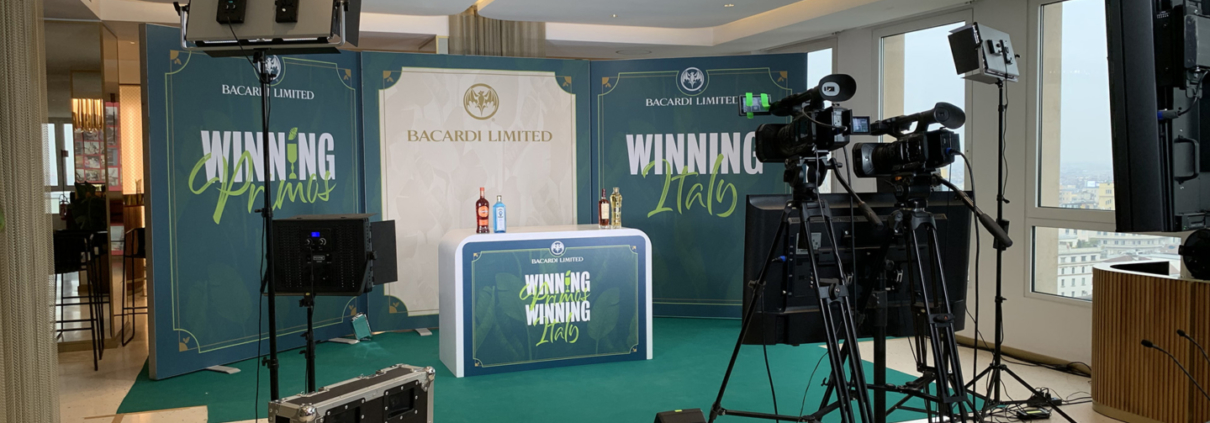 setting scenografia evento Bacardi